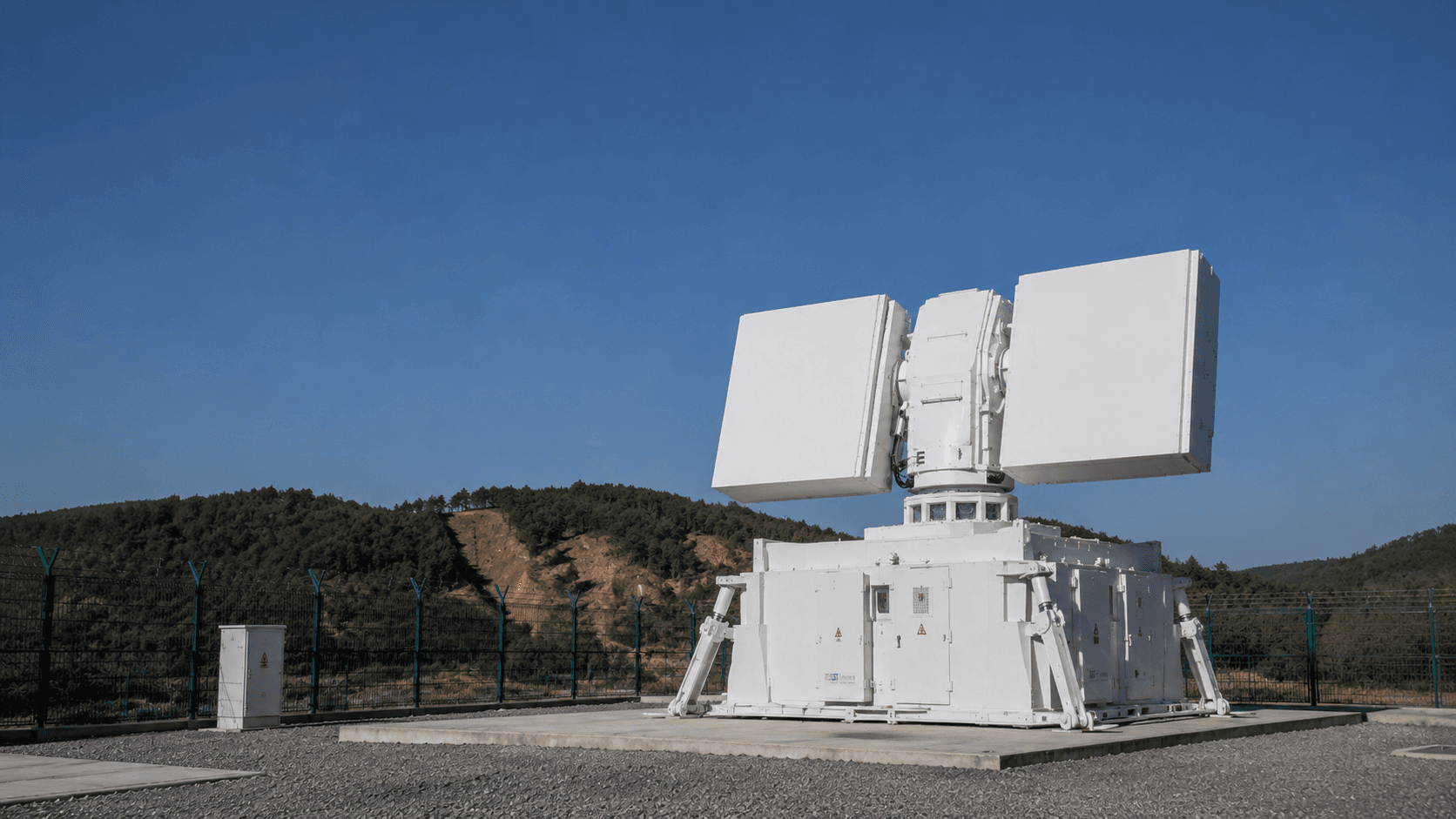 Phased-array radar visualization representing end-system context.